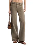 Michael Michael Kors High Rise Relaxed Wide Leg Jeans in Safari Green