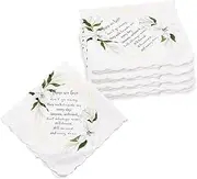 [ShiQiao Spl] Funeral Favours for Guests Sympathy Handkerchiefs for Women Men Bereavement Gifts for Loss of Dad Mum Those We Love Don't Go Away Flower Handkerchief Set 5 Pcs, White, S