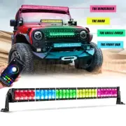 AUXBEAM 180W 32 Inch Straight RGB Color App Remote 2-Row Off Road Led Light Bar