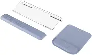 MOSISO Computer Keyboard Stand & Mouse Pad with Wrist Rest, Ergonomic Massage Wrist Rest Set, Easy Typing Working Acrylic Clear Keyboard Stand for Office Home, Lavender Gray