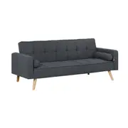 Familand 3 Seater Convertible Futon Sofa Bed, Linen Loveseat Sofa,Grey