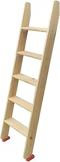 Wooden Bunk Bed Ladder, Widened Steps, Non-Slip Rubber Feet, Double Bed Steps for Dormitory Apartment Ladder, Load-Bearing 330 Lbs(5-Steps-150cm)