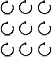 [DATOA] 20G Colorful Nose Rings C-Shaped Acrylic Open Neon Nose Rings Retainer Piercing Jewelry Cartilage Helix Piercing Jewelry for Women Men