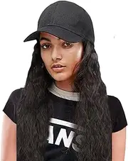 Wig - Curly Hair,Adjustable Braided Hair Wigs Long Natural Wavy Hair Extensions with Hat Hairpieces Wig for