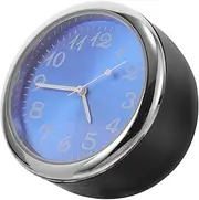ULTECHNOVO Car Clock Truck Auto Clock Small Clock Digital Clock Auto Mini Clock Tiny Clock Car Interior Clock Auto Dashboard Clock Desk Clock Mini Clock Small Clock for Car Dash Metal Blue