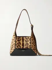 [Jimmy Choo] Jimmy Choo - Leopard-print Leather-trimmed Pony Hair Shoulder Bag - Leopard print - One size One size Animal print