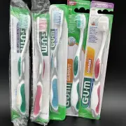 5 Summit Sunstar GUM 505 509 SuperTip Compact Soft Toothbrushes Sensitive NOS