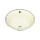 Oval Undermount Bathroom Vanity Sink 15-1/2" x 13-1/2" x 8" Ivory Porcelain