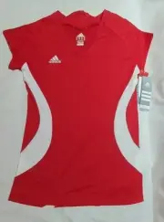 NEW Womens Adidas Fitted Volleyball Jersey Climacool University Red