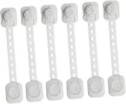 Toyvian 6 Pcs Adjustable Guard Locks Self Adhesive Childproof Cabinet Locks for Cupboards Refrigerators Easy to Use Flexible Removable White