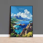 Corsica Travel Poster Wall Art Travel Poster Of Corsica Corsica Art Lovers Gift