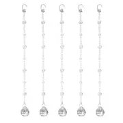 5Pcs Acrylic Crystal Garland Strands Round Bead String Hanging (0.3m/0.98ft)