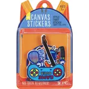 Little Yellow Bicycle Canvas Stickers, Medium, Assorted Multicolor Designs, 9PK