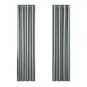 2X Blockout Curtains Blackout Window Curtain Eyelet 140x230cm Grey