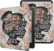 Case for Kindle Paperwhite 12th Gen 2024 (7") & Kindle Colorsoft Signature Edition, Reading Lover Bookish Lightweight PU Leather Protective Cover with Auto Sleep Wake Hand Strap