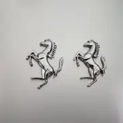 2XFerrari Prancing Horse Chrome Silver Copper Emblem Badge 7*4.8CM(Fit Many) (for: Ferrari)