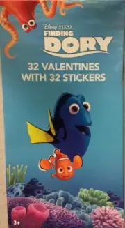 Disney Pixar Finding Dory 32 Valentines With 32 Stickers