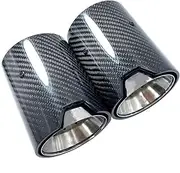 1 Pcs M135i M140 M235i M240i M335i M340i M435i M440i Glossy Carbon Exhaust Muffler tip Compatible For M2 M3 M4 Muffler Tips(All With M Logo)