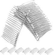 PACKOVE 20pcs Women Hair Combs: Metal Bridal Hair Comb 20 Teeth Wedding Veil Pins Decorative - for Women Girl DIY Bridal Accessories