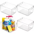 Freezer Storage Baskets Bins Pantry Pack Of 4 Plastic Kitchen Organization