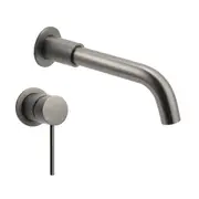 Gun Metal Round Bath Tub Spout Hot Cold Water Filler Outlet + Small Face Mixer