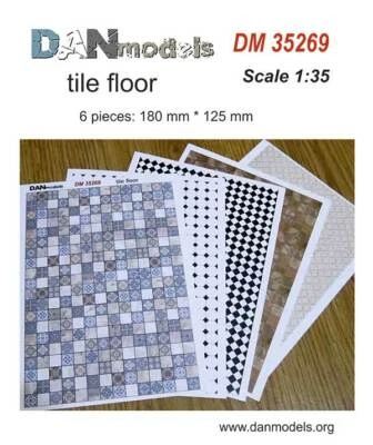 Dan Models 35269 Material for dioramas. Tiled Floor Cardboard Printing 1/35 kit