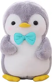 9.8 inch Penguin Plush Toy, Cute Penguin Plush Stuffed Animal Plush Doll Christmas Birthday Gift, Kawaii Plush Penguin Doll Hugging Pillow Penguin Stuff Plush Doll Plushies Throw Pillow(Blue Bow)