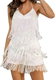 [Generic] New Sexy Backless Fringe Solid Color Tassel Jumpsuit Women Pant Suits Wedding
