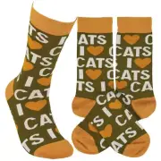 Primitives by Kathy - I Love Cats Socks - 118022