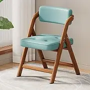 30in Folding Dining Chairs, Wooden Kitchen Collapsible Chairs with Padded Seats, Portable Foldable Stool for Wedding Picnic Party(Green)