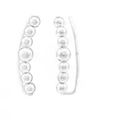 Silver Bubble Ear Cuff Wrap Earrings
