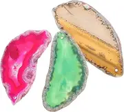 KAILIKETIY Agate Necklace Pendants 3pcs Natural Agate Slices for DIY Jewelry Making Decor