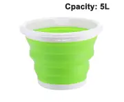 Collapsible Bucket with Handle Foldable Beach Toys Container, 5L Folding , Small Plastic Buckets - Green