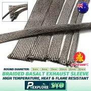 Basalt Braid Wire Expandable Tubing Heat Protective Sleeve Fuel Hose Cable Cover