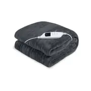 Laura Hill Heated Electric Blanket Throw Rug Coral Warm Fleece Winter Grey