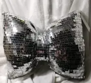 Isaac Mizrahi SEQUIN BOW shaped PILLOW Valentine's Easter 14" x 20" NEW
