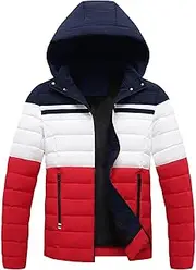 [JEShifangjiusu] Men'S Midweight Sherpa Lined Hooded Water Resistant Puffer Jacket Winter Warm Thicken Ski Coat Waterproof