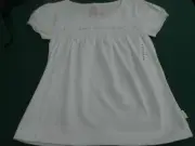 Girls Pumpkin Patch Cream gathered top size 6 NWT