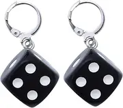 [DEARMAMY] 1 Pair Adorable Stereoscopic Dice Dangle Earrings Creative Dice Drop Earrings