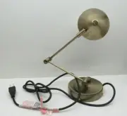 Very Adjustable 18" High Desk Task Lamp Light Fixture, Antique Brass Finish