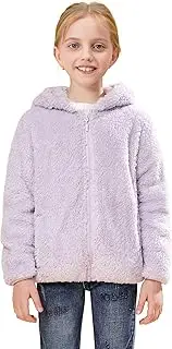 [SOLOCOTE] Boys Girls Sherpa Fleece Coats Long Sleeve Full Zip Kids Jacket