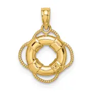 14k Yellow Gold 3D Lifesaver Charm