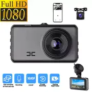 Dash Cam 4" Screen 1080P Dual Lens Car DVR Recorder Front and Rear Camera