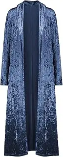 [SCOFEEL] Women's Solid Velvet Maxi Duster Cardigans Open Front Trench Coat