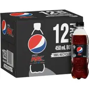 Pepsi Max Zero Sugar Cola 12 x 450ml