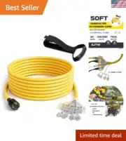 50Ft L14-30P to Four 5-20R, 4 Prong Generator Distribution Extension Power Co...