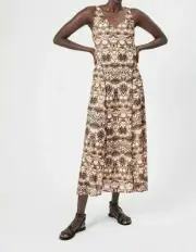 NEW Witchery Maxi Dress Sleeveless African Amaretto Animal - Sz S 10 RRP$129.95