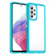 For Samsung Galaxy A53 5G Case, Shock & Scratch-proof + Acrylic Shielding Cover, Clear Blue