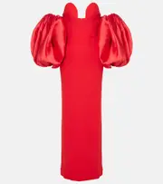 [Solace London] Solace London Karina twill and crêpe gown UK 14 red