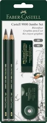 Faber-Castell 9000 Jumbo Graphite Pencil Set - 2 Graphite Sketch Pencils (2B,...
